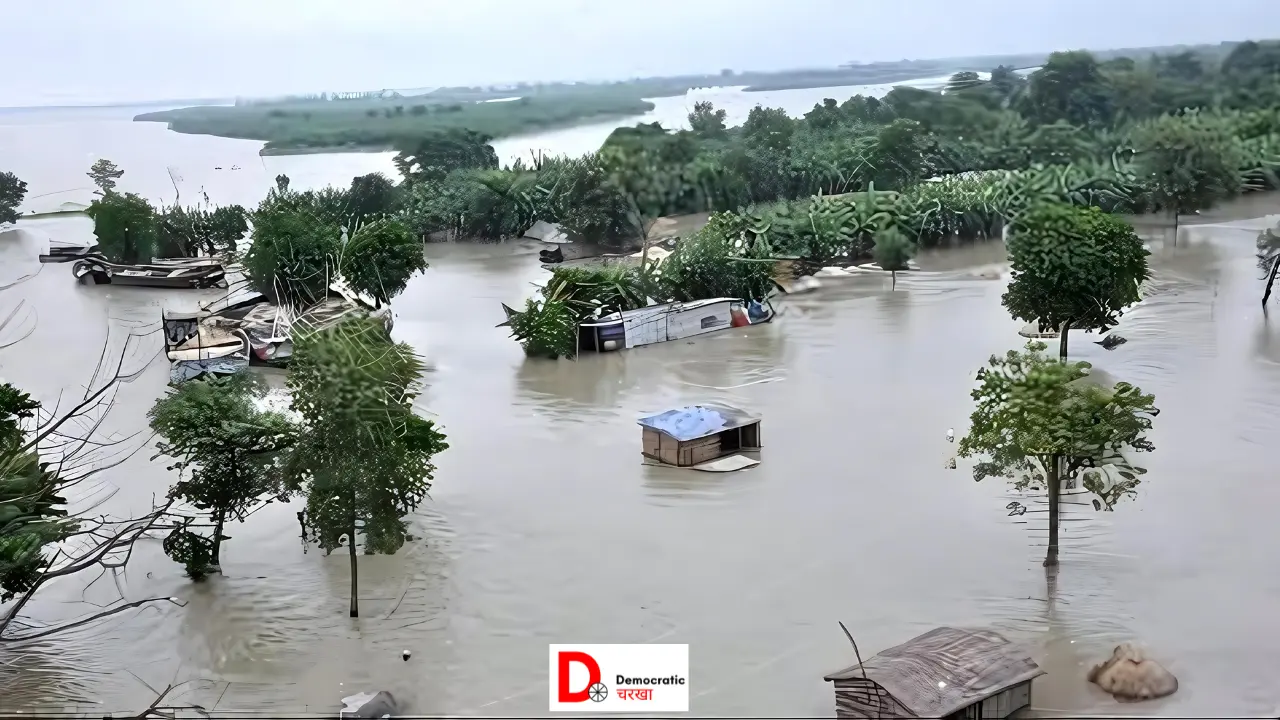 कोसी की बाढ़ दृश्य